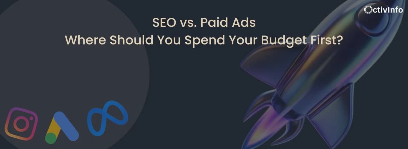 Dashboard comparing SEO and paid ads performance